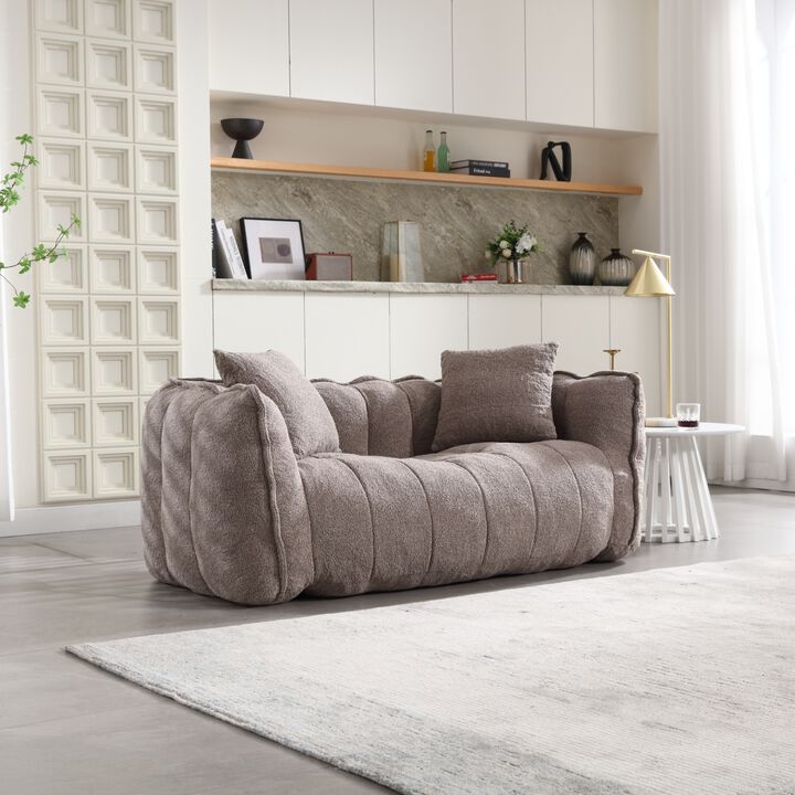 GOODSILO Large Square Recliner Sofa Beanbag Chair with High Resilience Foam Core for Two People Comfort