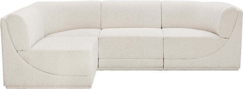 Meridian Furniture Ollie Cream Boucle Fabric Modular Sectional image number 3