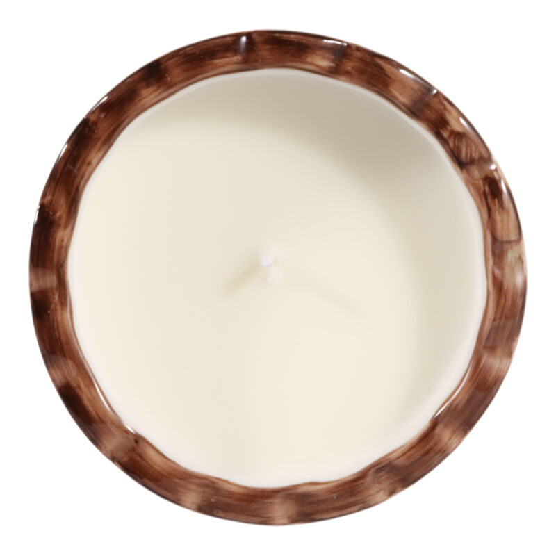 4", 7oz Fluted Chinoiserie Candle, Brown/white image number 5