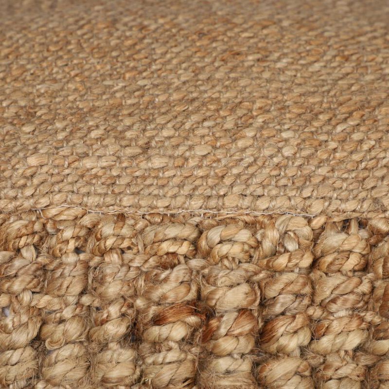 Hivvago 18 Inch Natural Jute Blend Cube Pouf Ottoman