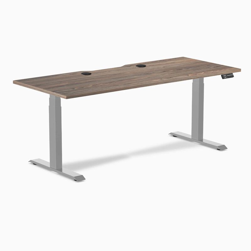 Desky Dual Scalloped Laminate Sit Stand Desk image number 0