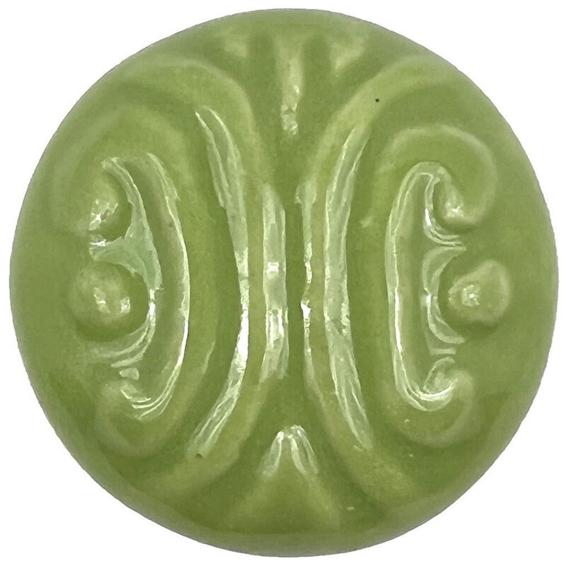 HomeRoots Set of Six Green Mushroom Knob Embossed Ceramic Drawer Pull Knobs image number 2