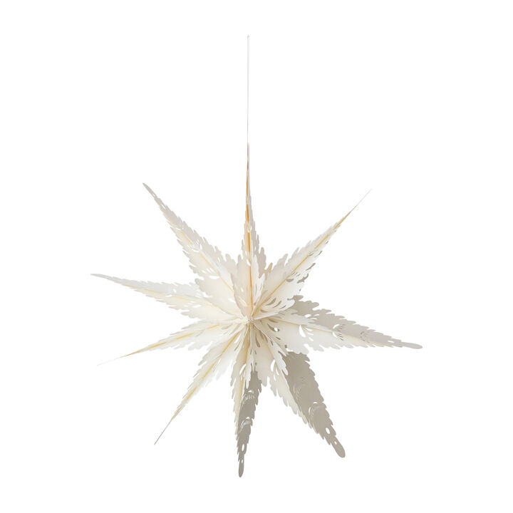 Ivory Recycled Paper Snowflake Ornament