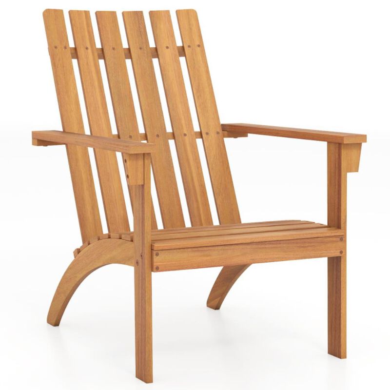 Hivvago Acacia Wood Patio Adirondack Chair with Inclined Seat and High Backrest for Porch image number 0