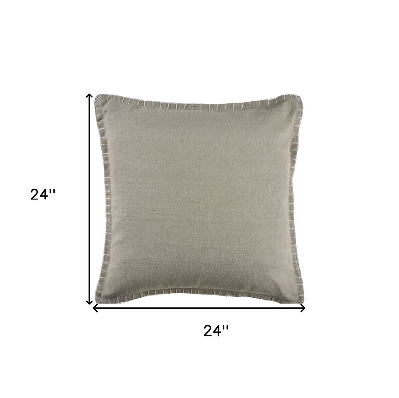 HomeRoots Set of Two Light Gray Cotton Throw Pillow image number 5