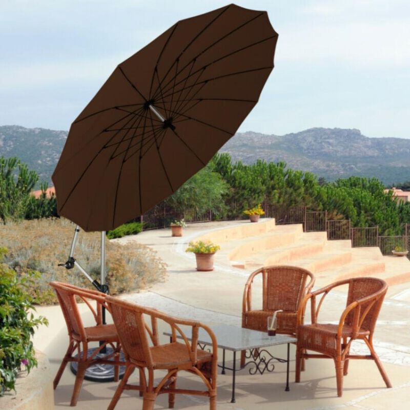 Hivvago 10 Feet Patio Offset Umbrella Market Hanging Umbrella for Backyard Poolside Lawn Garden