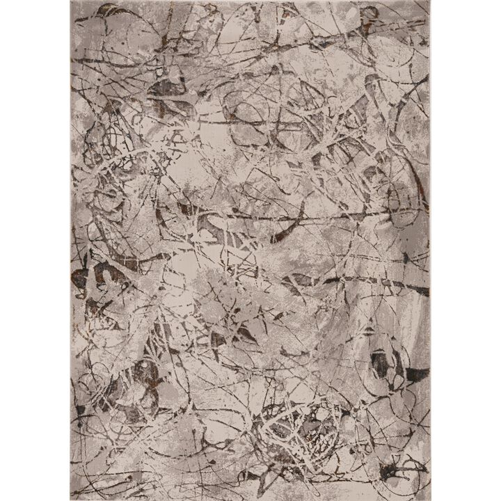 Inspire 7502 Ivory/Grey Escape Area Rug, Size - 3'3 x 4'7
