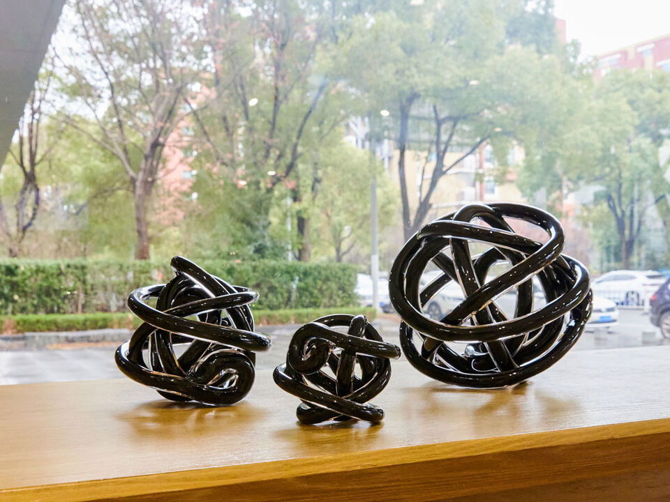 Hand Blown Infinity Knot Sommerso Art Orbit Glass Ball