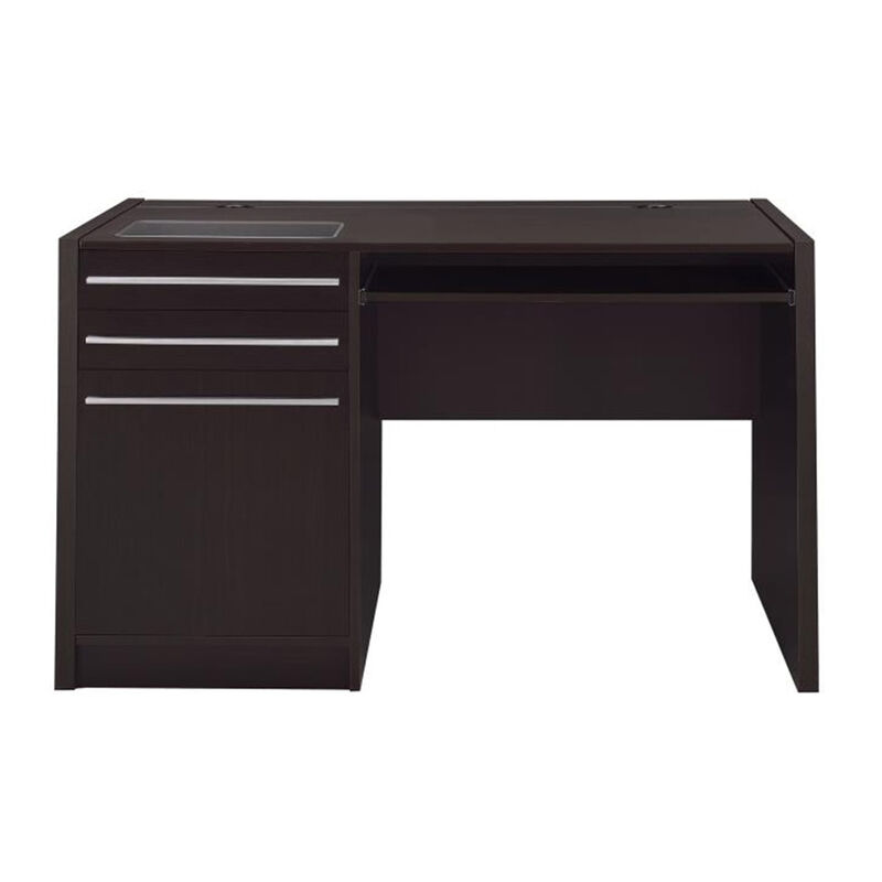 Contemporary Wooden Connect IT Computer Desk, Brown - Benzara