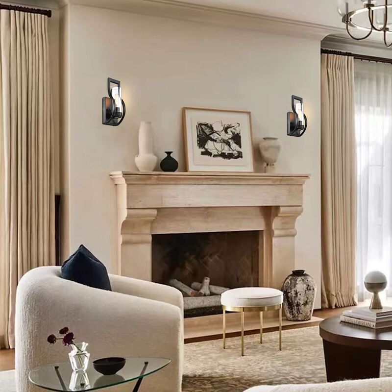 Jamila 1 Light Wall Sconce with Clear Glass Shade and Curved Frame image number 7