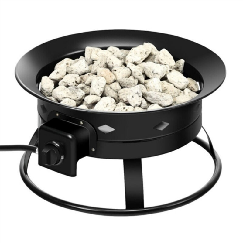 Portable Outdoor Metal Propane Fire Pit with Cover and Carry Kit