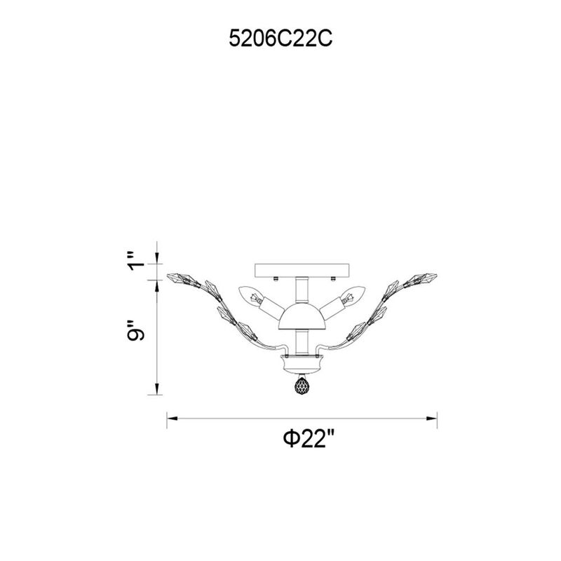 CWI Lighting Ivy 6 Light Flush Mount With Chrome Finish