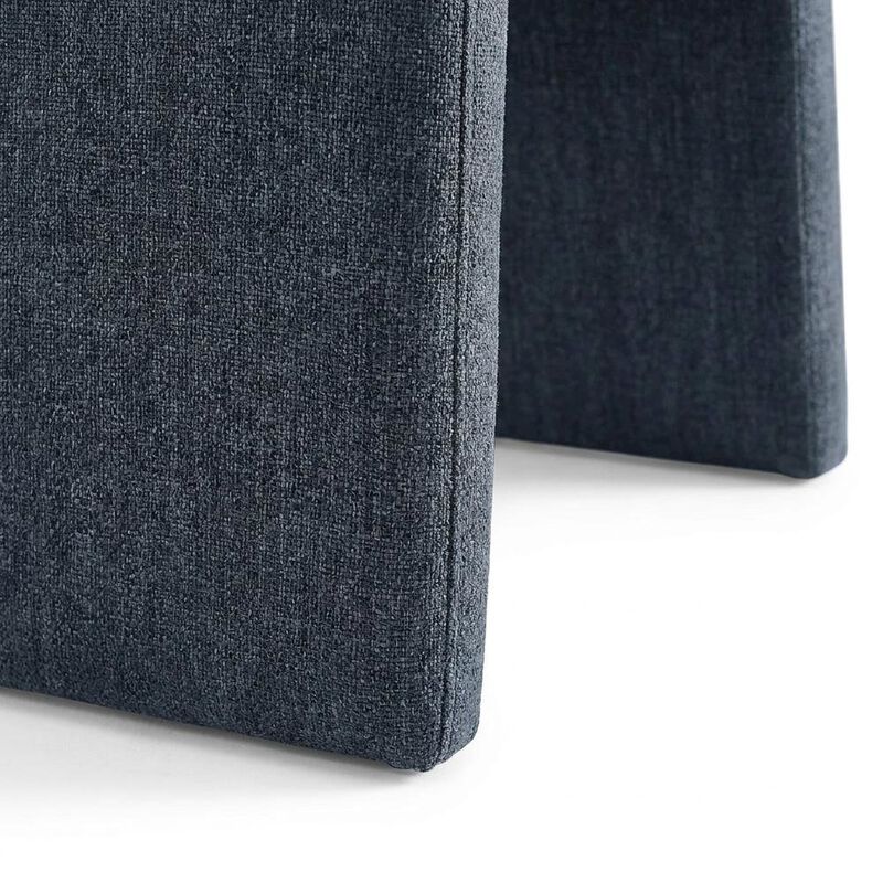 Wooden Upholstered Dining Side Chair with Cushioned Seat, Slate Blue image number 6