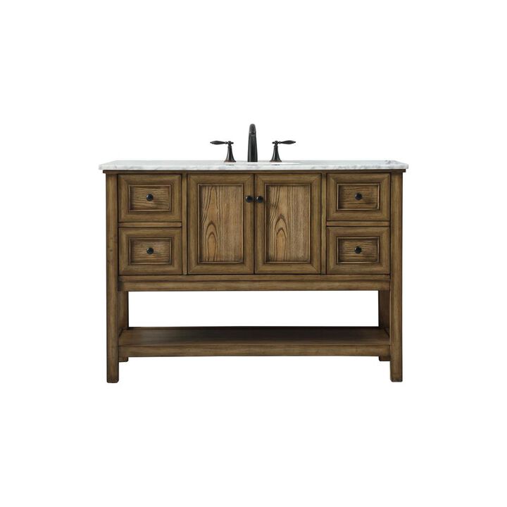 Elegant Kitchen and Bath 48 inch Single bathroom vanity in driftwood