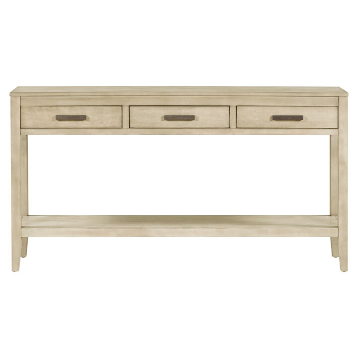 Whisen Contemporary 3-Drawer Console Table with 1 Shelf