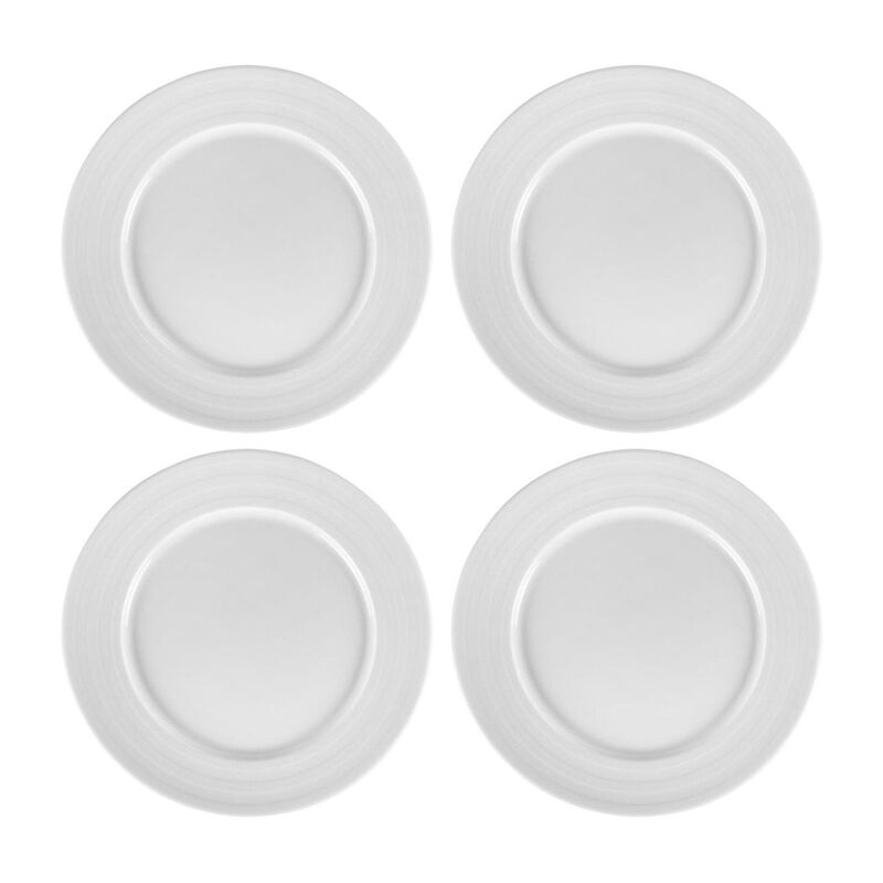 Lizbon dia.11.75" Round White Porcelain Plate (Set of 4) image number 0
