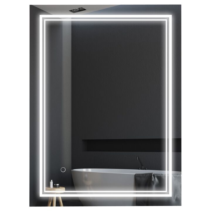Modern Bathroom Mirror: 32x24 LED Lighted Smart Touch Vanity Mirror