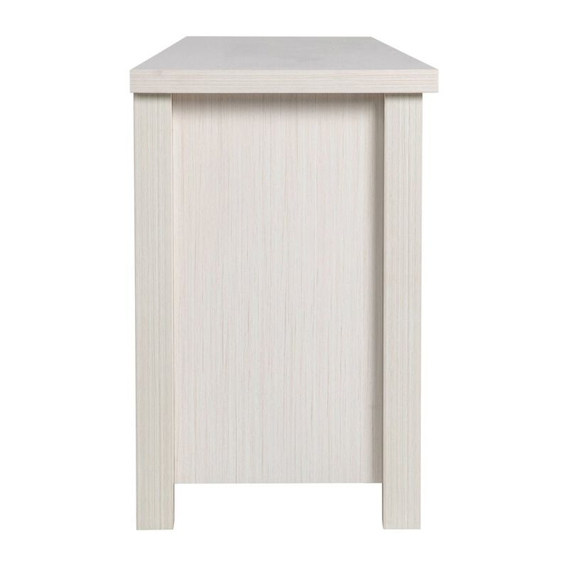 Flash Furniture Classic TV Stand up to 80" TVs - White Wash Finish with Full Glass Doors image number 4
