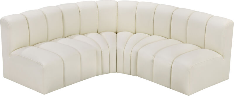 Meridian Furniture Arc Cream Vegan Leather Modular Sofa image number 2