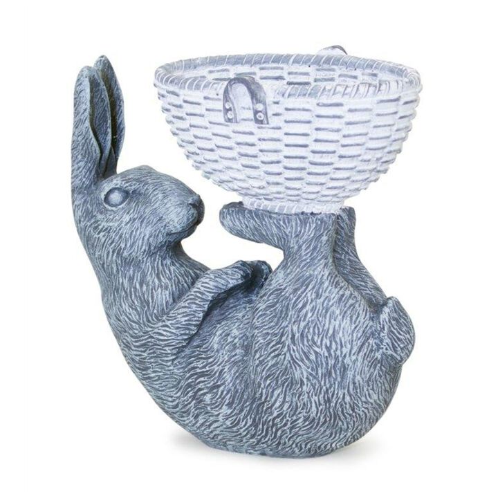 7" Laying Rabbit with Basket Easter Tabletop Figurine