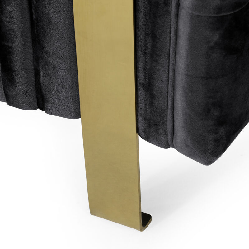 Merax 3-seat Velvet Sofa with Tufted Back and Arm