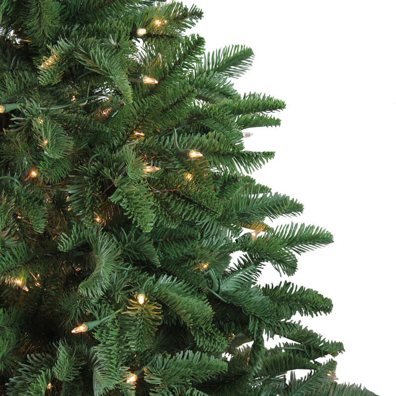 4.5' Pre-Lit Potted Sierra Norway Spruce Slim Artificial Christmas Tree  Clear Lights
