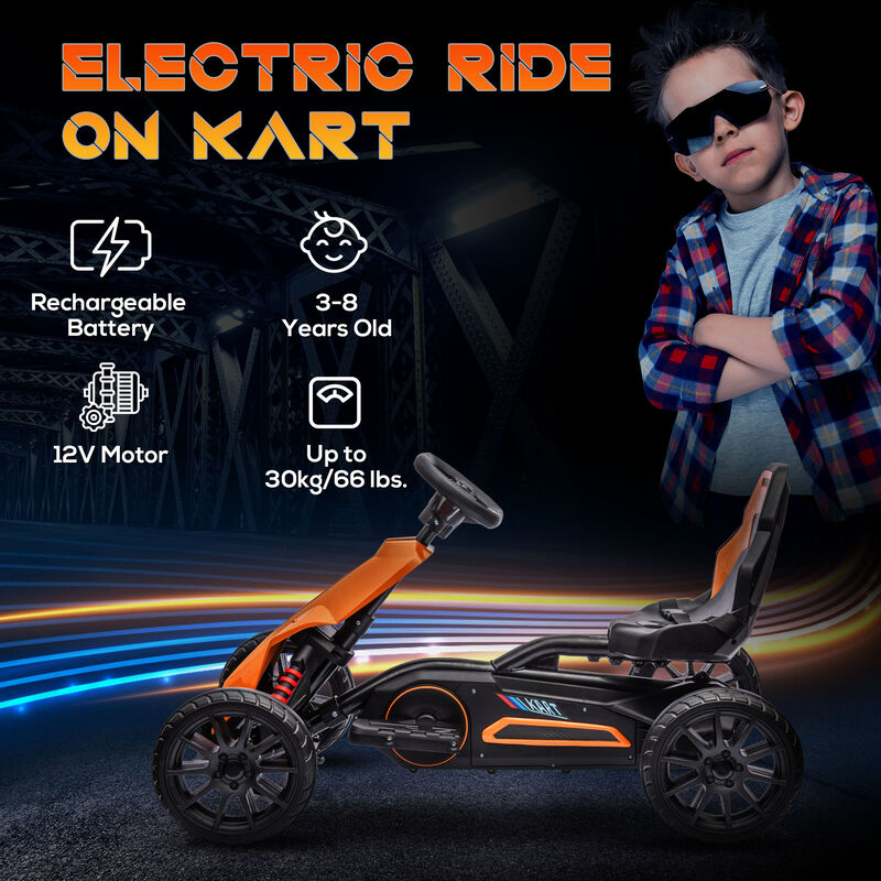 BreeBe 12V Electric Go Kart for Kids w/ Adjustable Speed image number 3