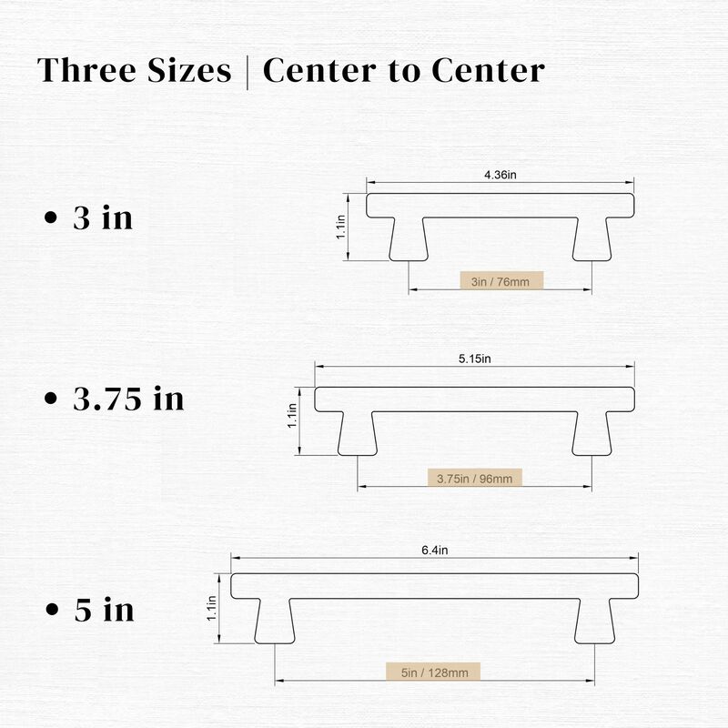 Hestia Hardware 10 Pack 3.75 Inch Cone Shape Modern Cabinet Bar Pull image number 4