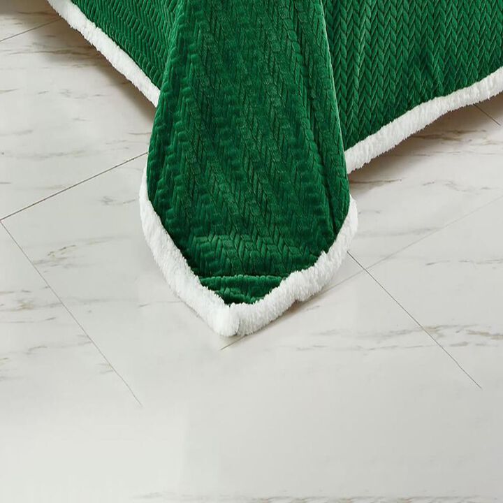 Jacquard Sherpa Microplush Soft Premium Microplush, Braided Oversized All Season Blanket