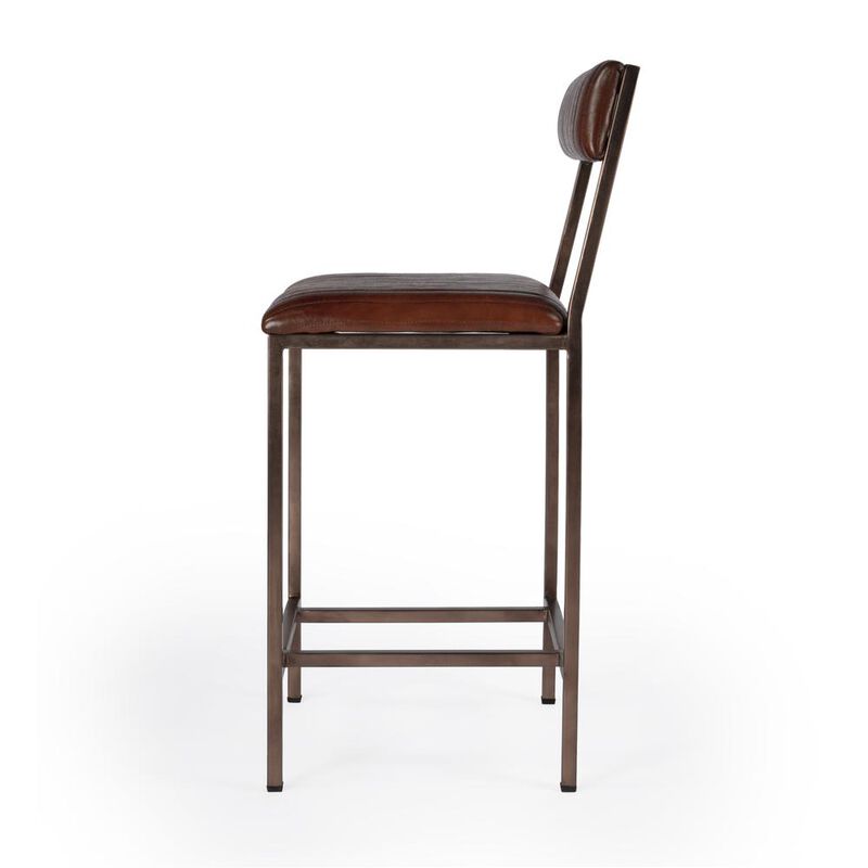 Butler Specialty Houston 24 Leather Counter Stool, Medium Brown