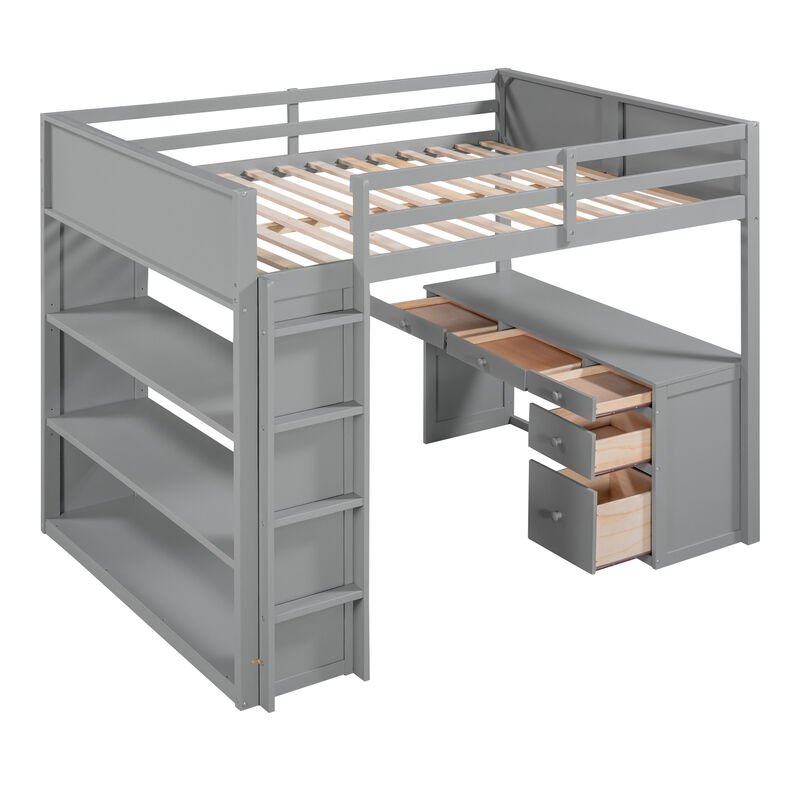 Merax Loft Bed with Ladder and Desk
