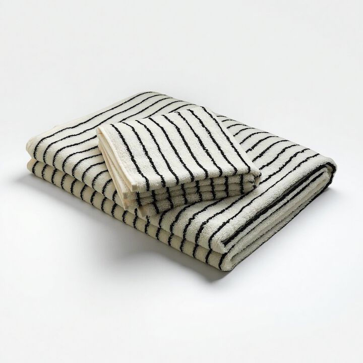 Scandi Minimal Stripe Cotton Towel Set of 2