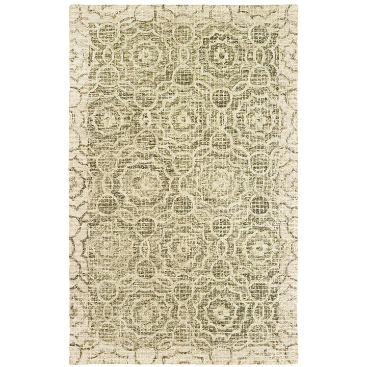 HomeRoots Wool Geometric Hand Tufted Area Rug
