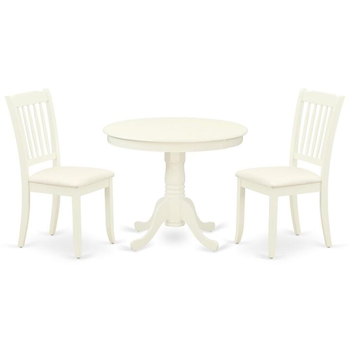 Dining Room Set Linen White, ANDA3-LWH-C
