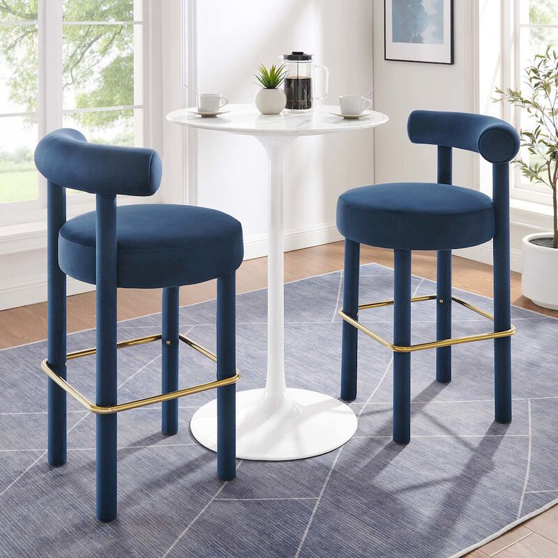 Toulouse Performance Velvet Bar Stool Set of 2 image number 8