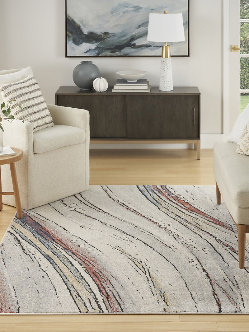 Motion MTT01 Ivory/Multicolor 5'3" x 7' Rug