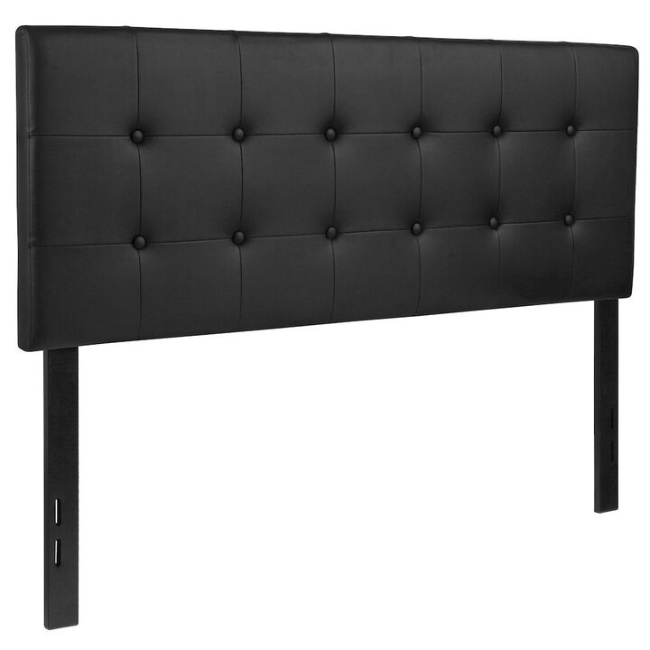 Flash Furniture Tufted Upholstered Full Size Headboard in Black Vinyl