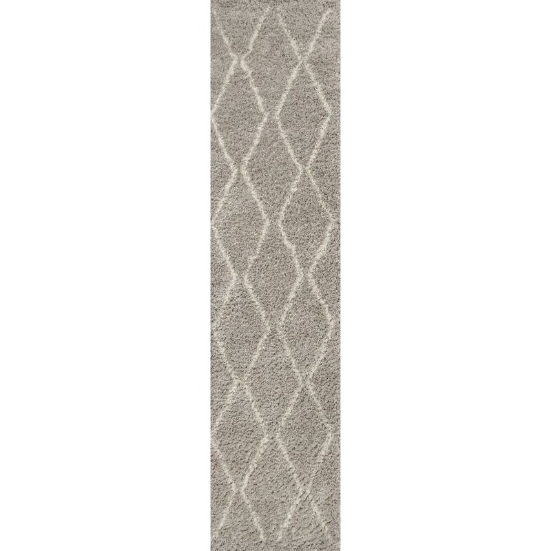Catala Moroccan Diamond Shag Gray/Ivory Rug