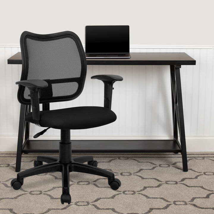 Alber Mid-Back Mesh Swivel Task Office Chair with Adjustable Arms