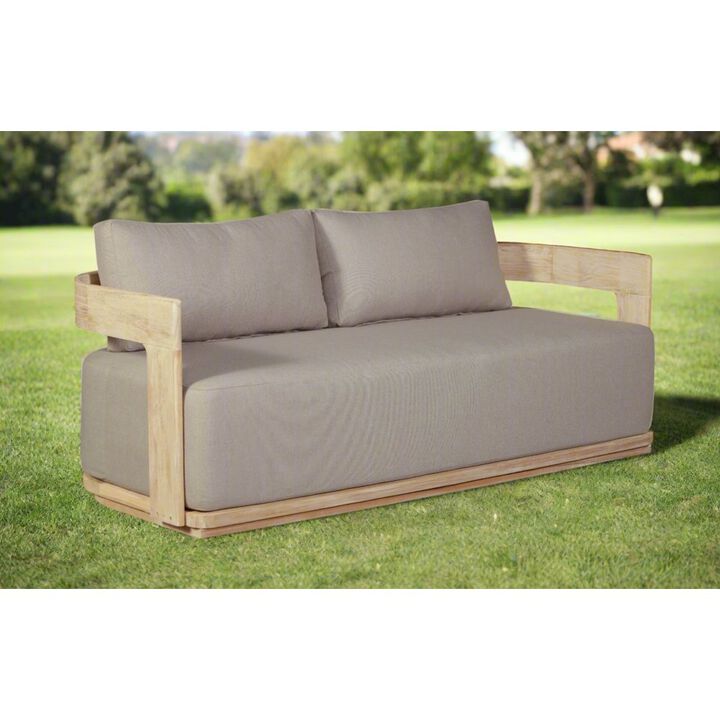Crafters and Weavers Eclipse Outdoor Solid Teak Wood Love seat