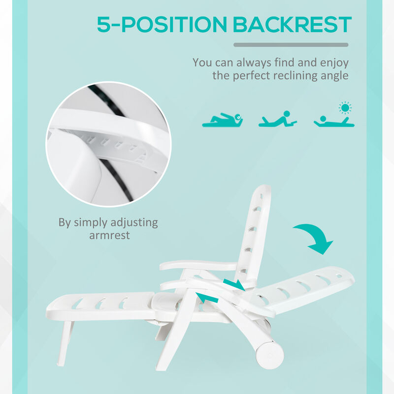 Hivvago 5-Level Reclining Chaise Lounge for Outdoor Use image number 5