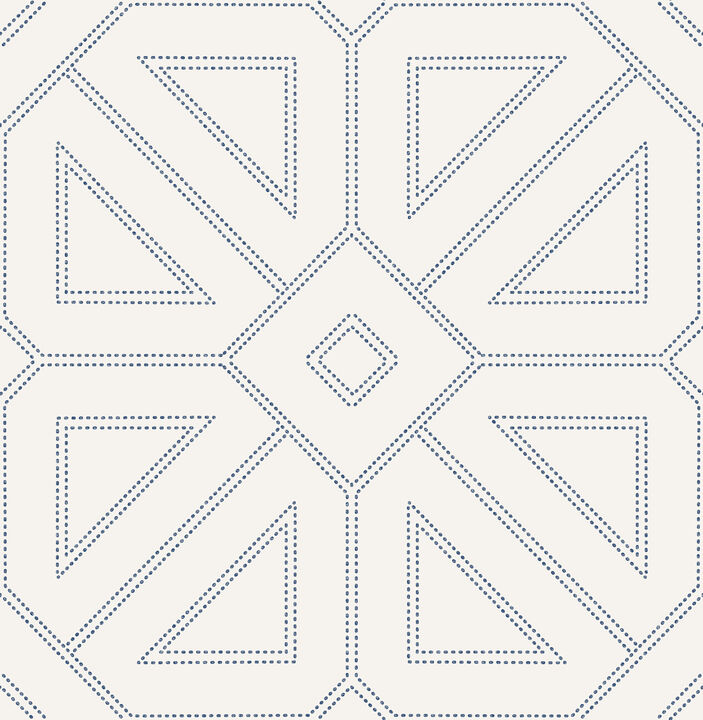 Voltaire Indigo Beaded Geometric Wallpaper