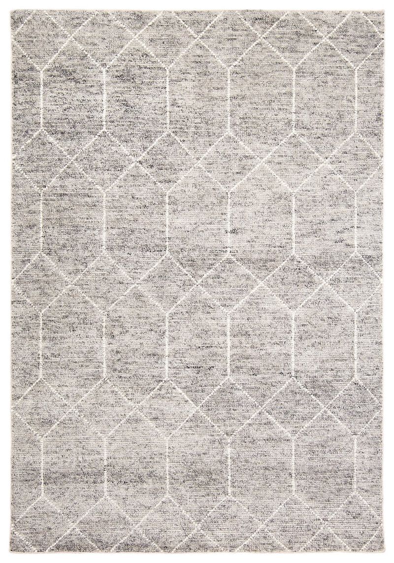 Mae Grey And Ivory Hand Knotted Cotton Bamboo Rug image number 1