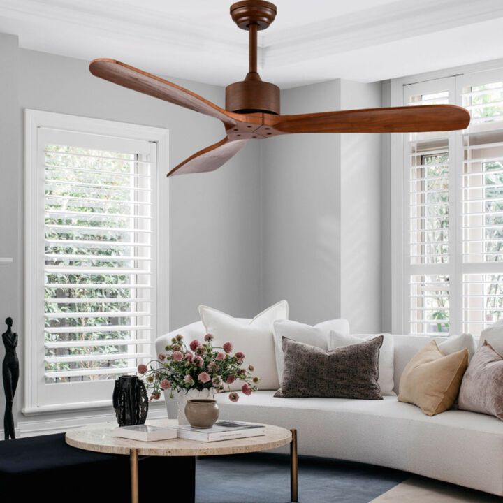 Modern Brushed Nickel Finish Ceiling Fan with Remote Control