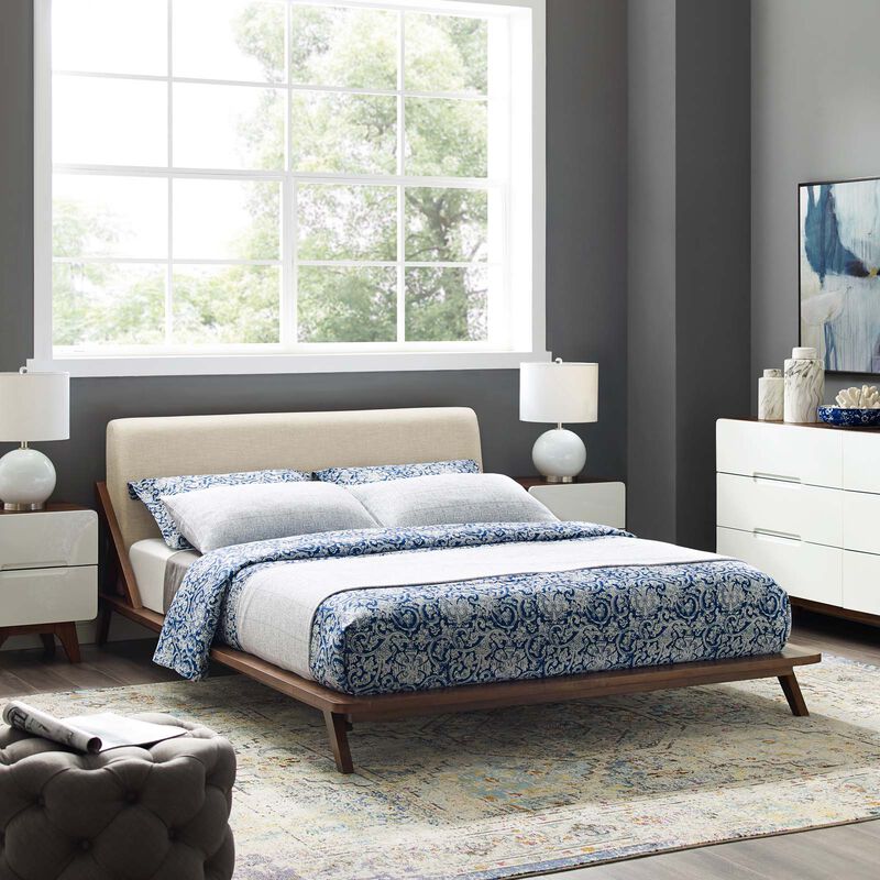 Modway - Luella Queen Upholstered Fabric Platform Bed image number 1