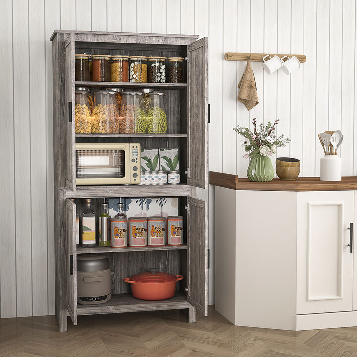Hivvago Tall Freestanding Kitchen Cabinet with 4 Doors