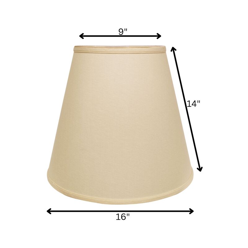 Hivvago 16" Parchment Biege Deep Empire Linen Lampshade