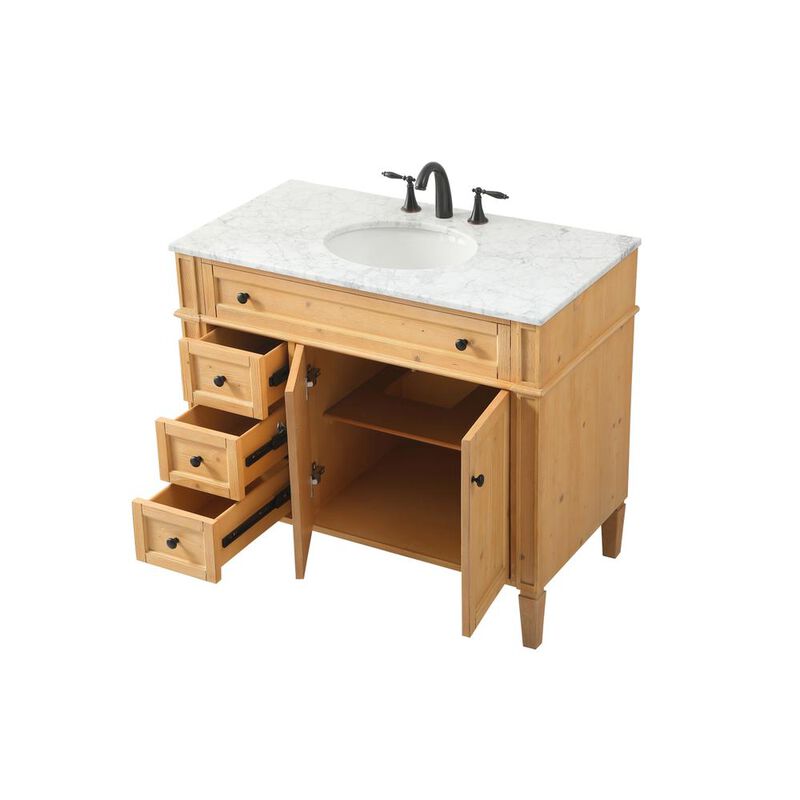 Elegant Kitchen and Bath 40 inch Single bathroom vanity in natural wood