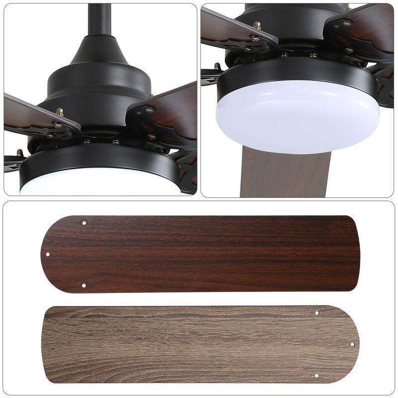 42 Inch Modern Ceiling Fan With LED Light 5 Blades Remote Control Reversible DC Motor image number 6