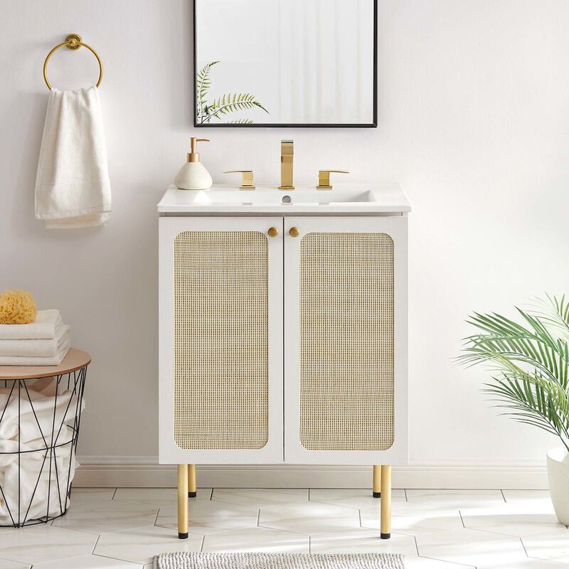 Modway EEI-6601-WHI Chaucer 24" Bathroom Vanity Cabinet (Sink Basin Not Included), White image number 9